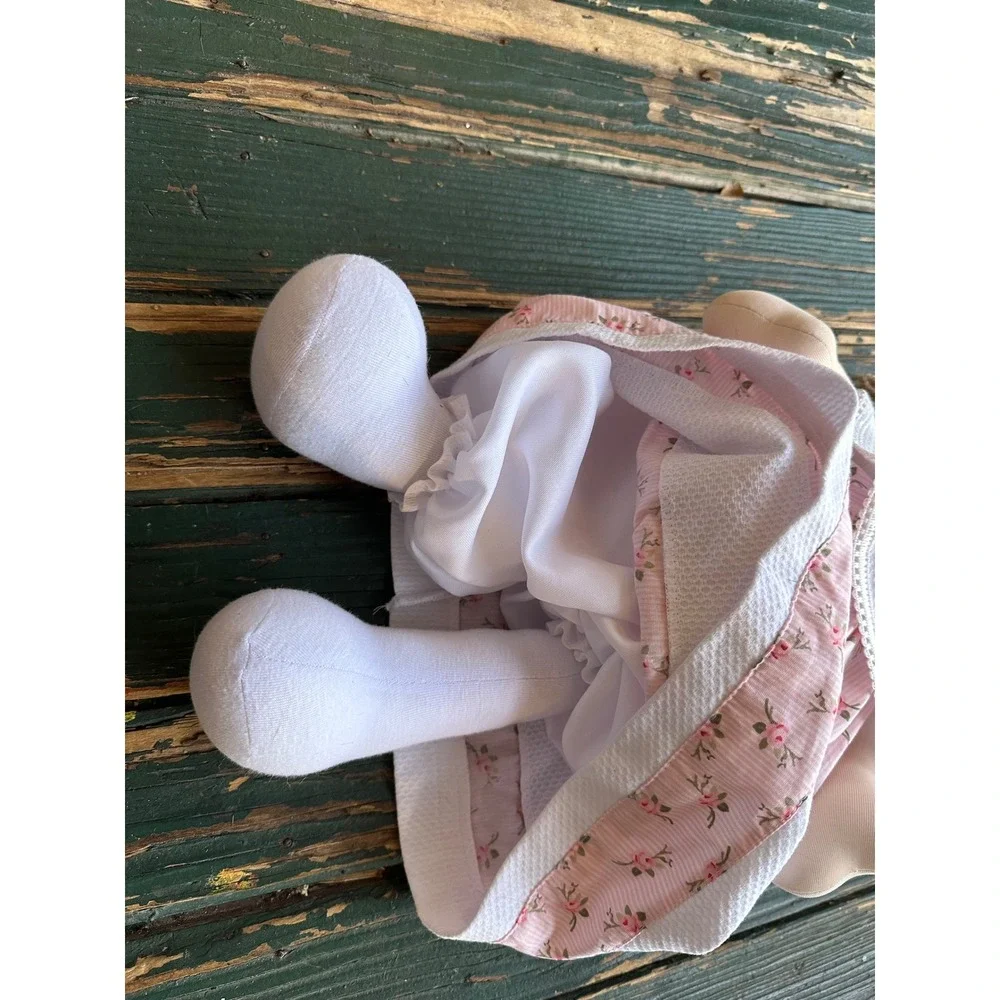 Handmade Sofia Personalized Rag Doll Pink Floral Dress Lace‎ Trim Plush 15 Inch